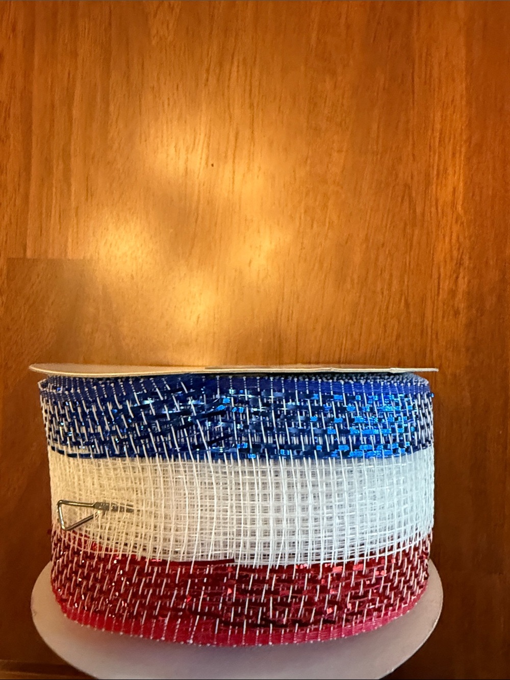 Unbranded Patriotic Red, White & Blue Mesh Ribbon Roll